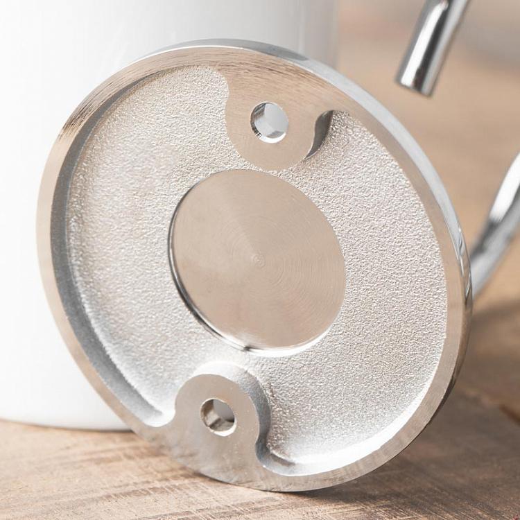 Настенный белый стакан для зубных щёток в подставке цвета хром Tumbler Holder Chrome And White