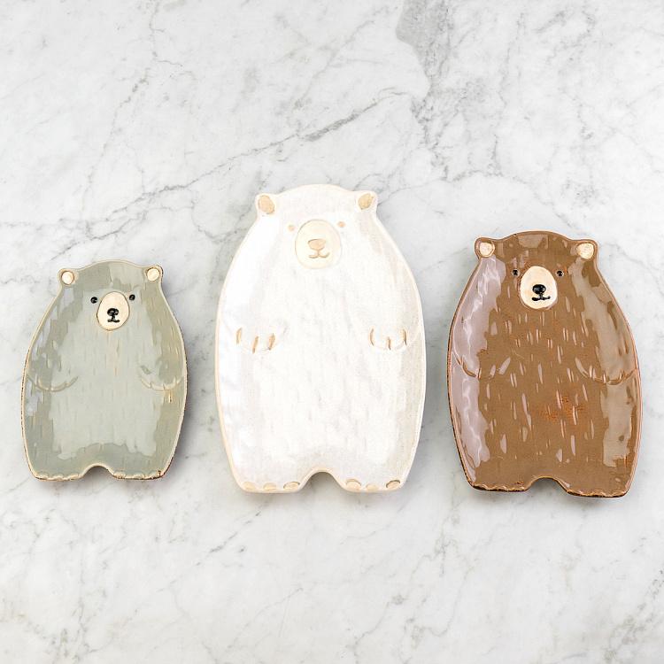 Набор из трёх сервировочных блюд Медведи Set Of 3 Bear Dishes