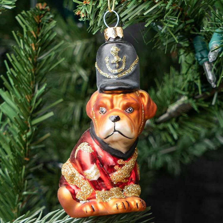 Ёлочная игрушка Собака-сержант Glass Hanger Sergeant Dog 9,5 cm