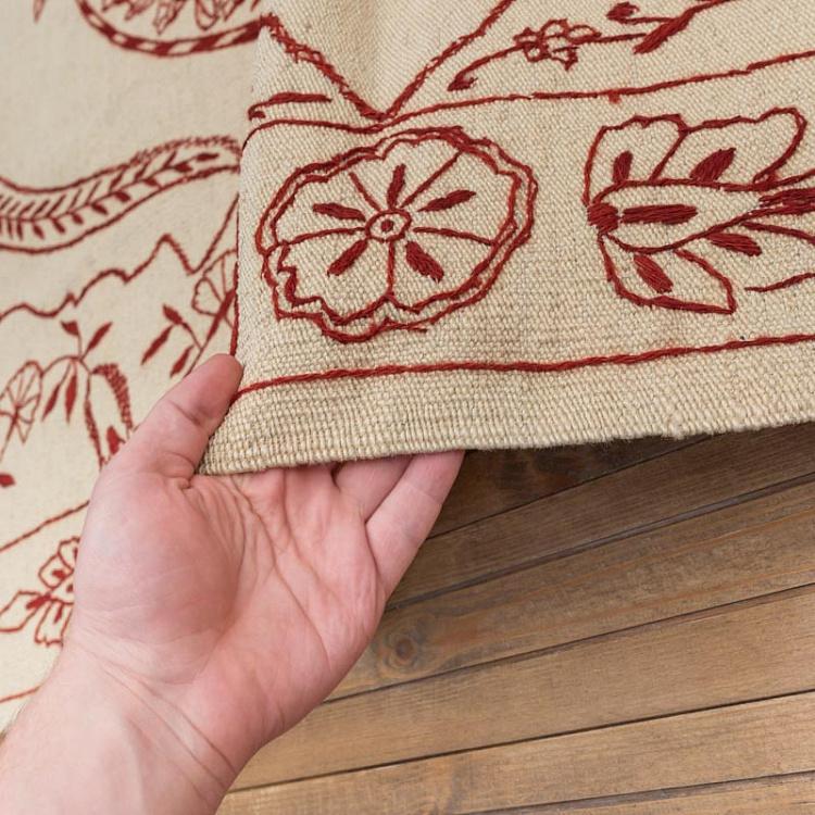 Безворсовый ковёр Килим Аддис Абеба красный Kilim Addis Ababa Red