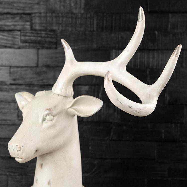 Статуэтка Белый олень White Deer Head On Stand