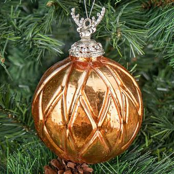 Glass Deer Head Ball Gold 11 cm