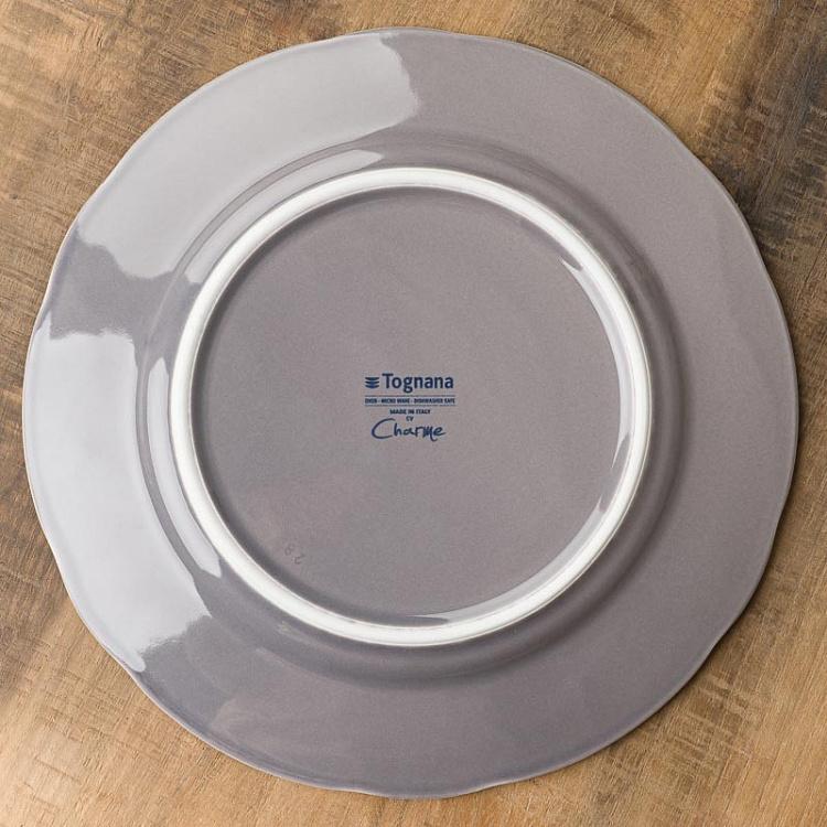 Туманно-серая обеденная тарелка Старая Вена, S Vecchio Vienna Dinner Plate Small London Smoke