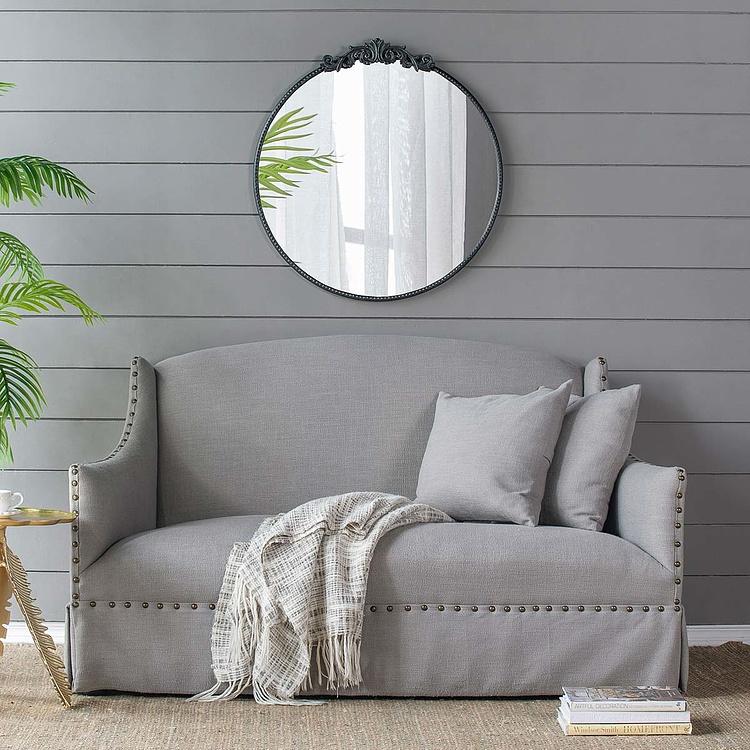 Круглое зеркало в чёрной раме Диа Dia Round Mirror Black