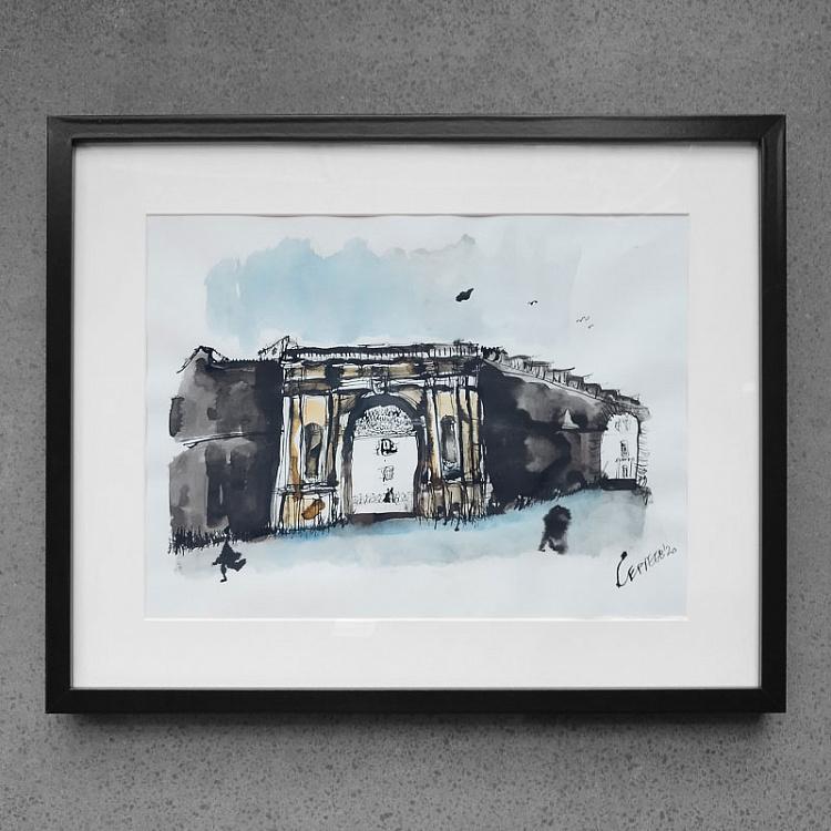 Рисунок тушью Порта Портезе Porta Portese Drawing