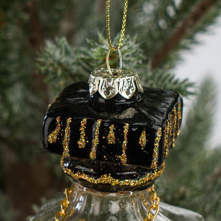 Набор из двух ёлочных игрушек Шотландский виски и водка Set Of 2 Glass Scotch Whisky Vodka Bottles Gold 14 cm