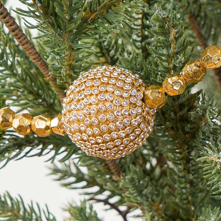 Гирлянда из Золотистых и зелёных шаров Garland With Balls Gold And Green 182 cm