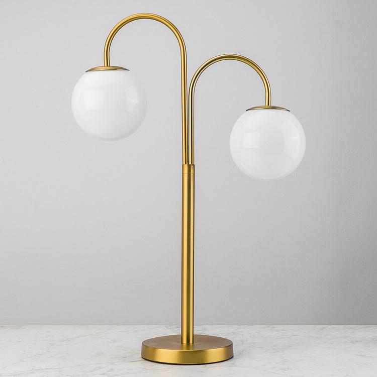 Настольная лампа с двумя плафонами Круазет Croisette Double Table Lamp Brass Finish