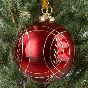 Modern Pattern Aged Ball Red 12 cm