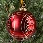 Ёлочная игрушка Modern Pattern Aged Ball Red 12 cm