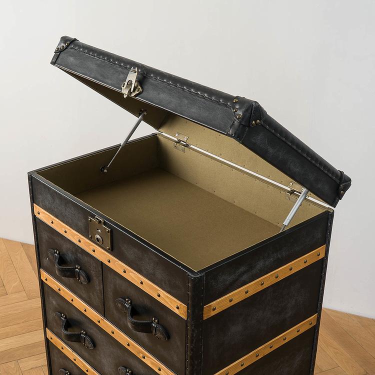 Комод-сундук Трансатлантик, светлое дерево,  H Transatlantic Chest High, Light Wood D