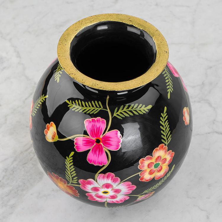 Ваза Лореа с цветами и ручной росписью Metal Vase Lorea Hand Painted