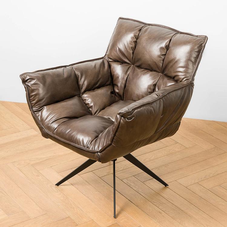 Вращающееся кресло Центр, чёрные матовые ножки Center Swivel Armchair, Black Matt Metal RM