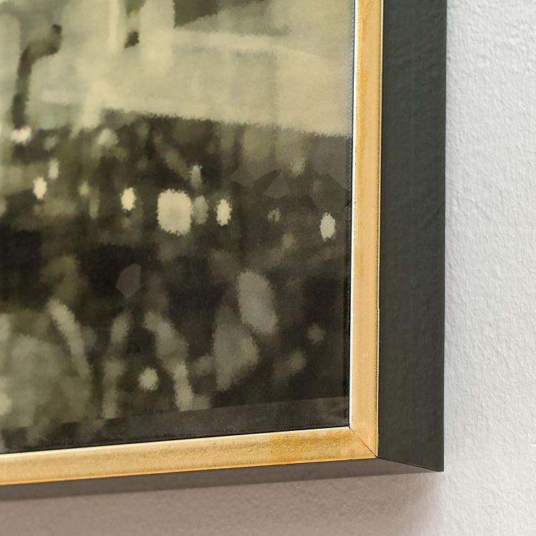 Картина-принт триптих Туманный город дисконт Set Of 3 Prints With Gold Frame Foggy City discount