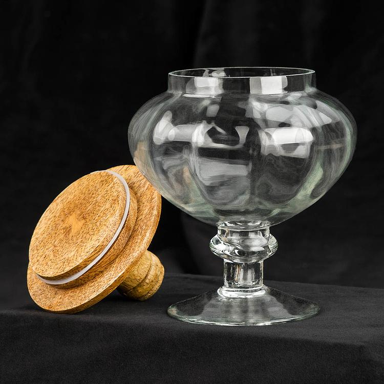 Конфетница с деревянной крышкой Малкольм Malcolm Airtight Jar