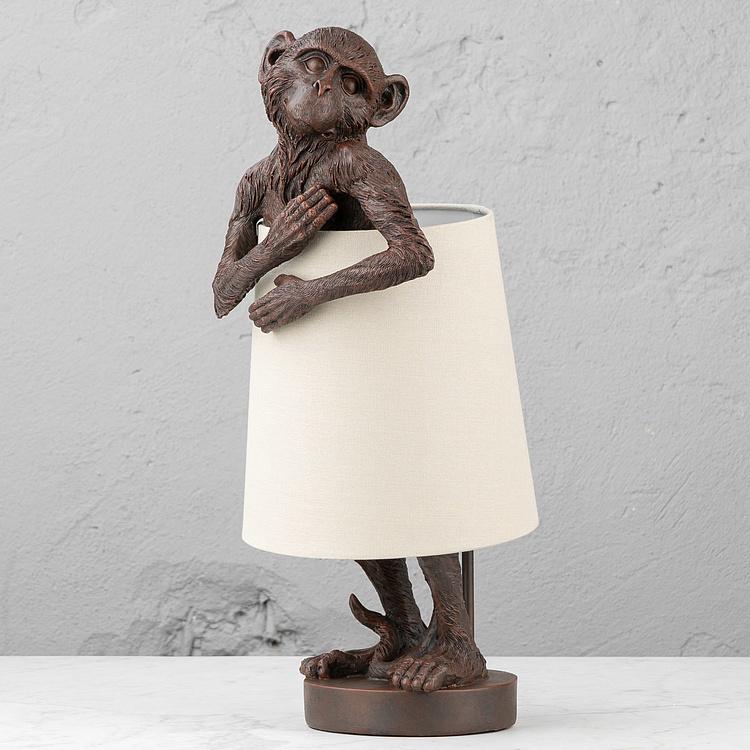 Настольная лампа Обезьянка, держащая абажур Table Lamp With Monkey Holding Shade