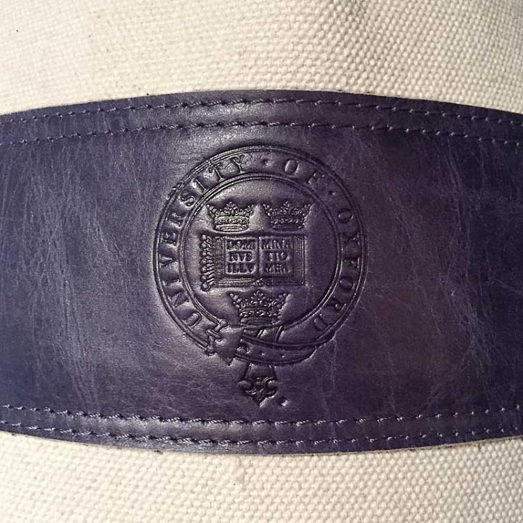 Боксёрский мешок из холщовой ткани с двумя синими кожаными полосками и гербом Sport Punch Bag Plain with Crest Canvas With Blue Trim