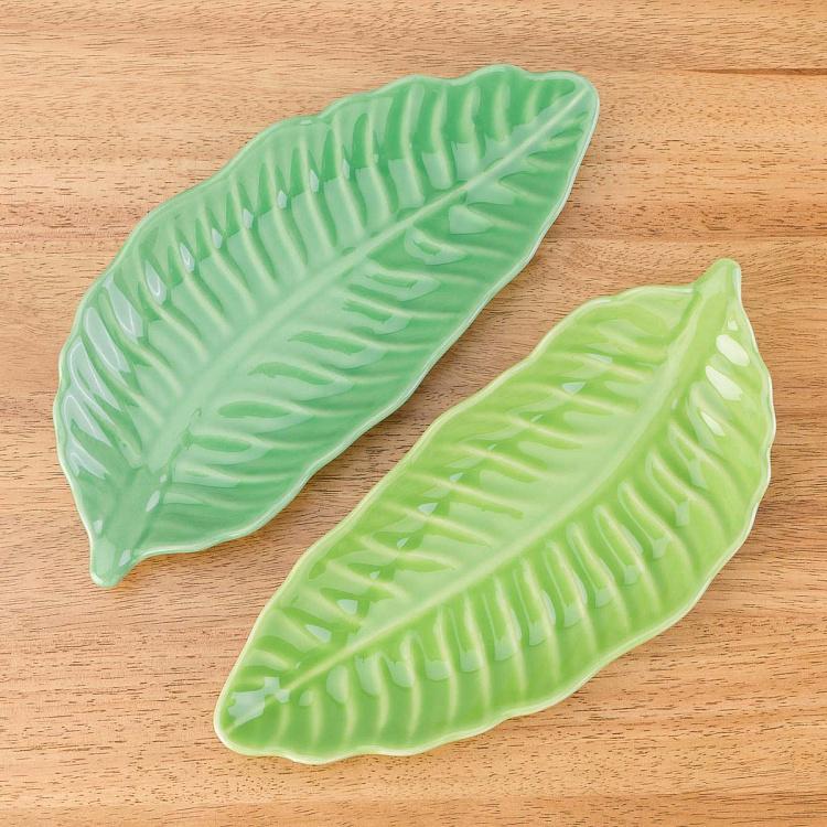 Набор из двух сервировочных блюд Пачи листья Set Of 2 Pachy Leaf Plates