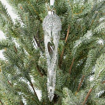 Clear Icicle With Silver Glitter 22 cm