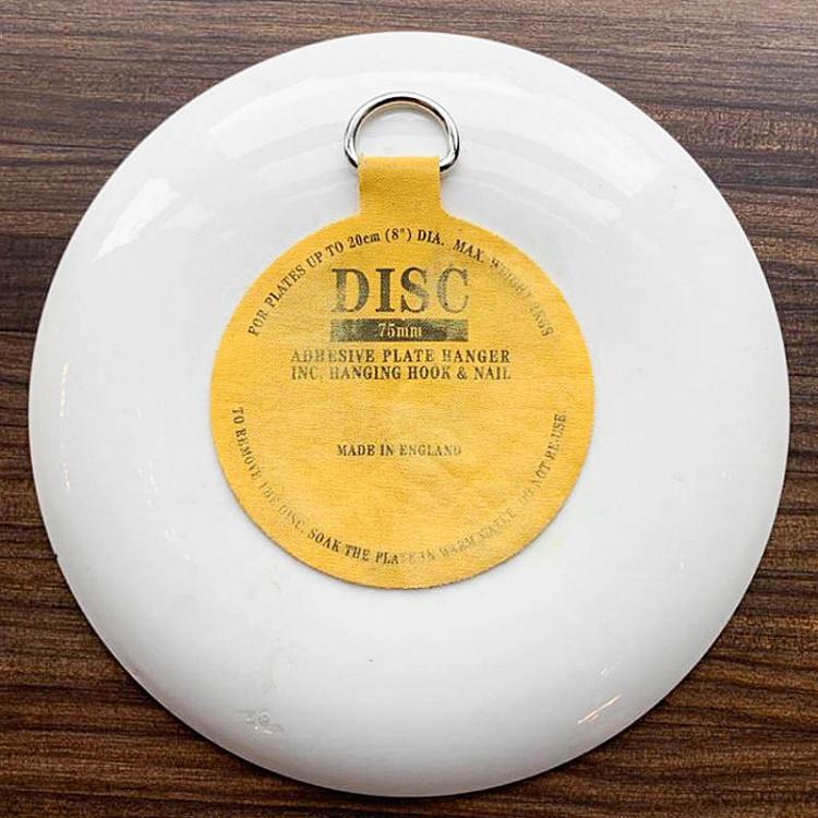 Винтажная тарелка белая с голубым мотивом 8, M Vintage Plate Blue White Medium 8