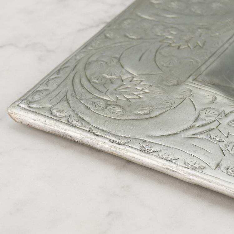 Поднос квадратный серебристый, M Tray Square Silver Medium
