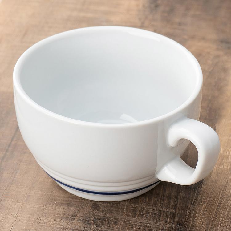 Чашка и блюдце для завтрака Синяя полоска Filo Blue Breakfast Cup And Saucer