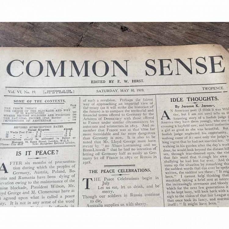 Винтажная подшивка газеты Common Sense Vintage Common Sense Newspaper File