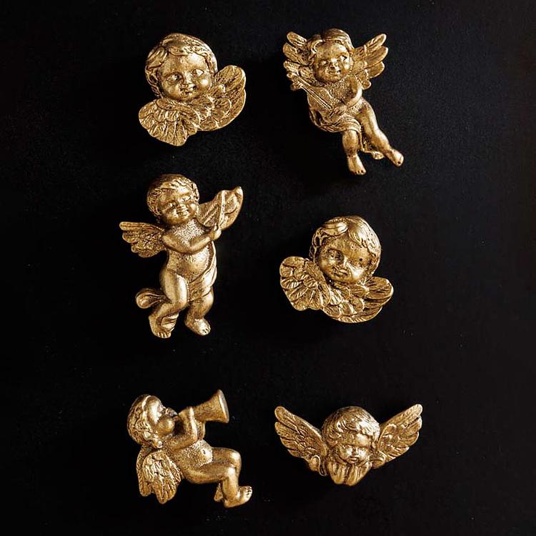 Набор из шести золотистых магнитов Ангелочки Set Of 6 Magnets Angelo