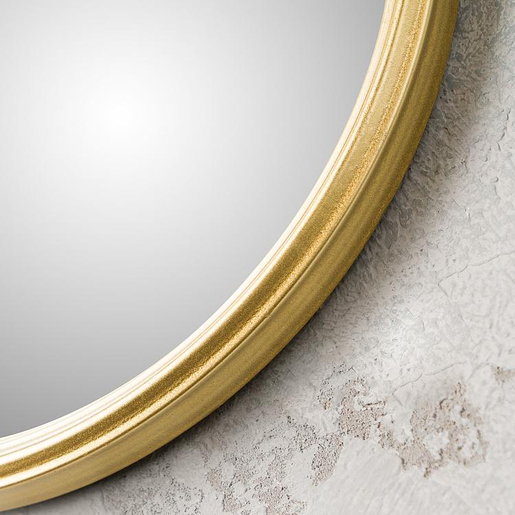 Круглое выпуклое зеркало в золотистой раме, S Gold Frame Convex Mirror Small