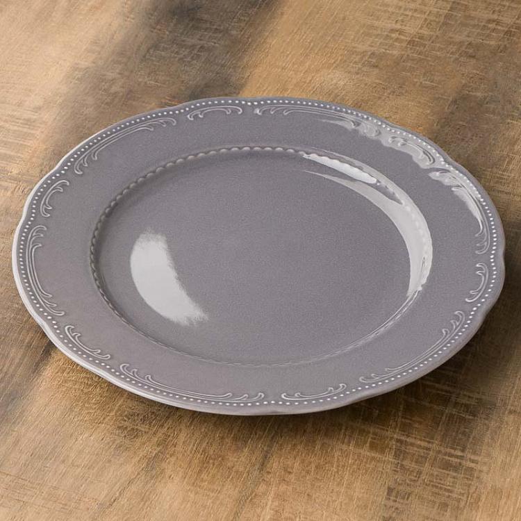 Туманно-серая обеденная тарелка Старая Вена, S Vecchio Vienna Dinner Plate Small London Smoke