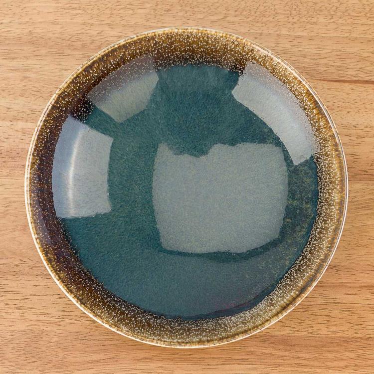 Суповая тарелка сине-коричневая Блум Bloom Blue And Brown Soup Plate