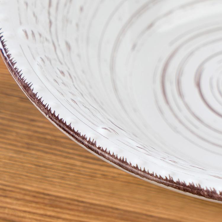 Сервировочная тарелка в деревенском стиле кремовая Rustic Fare Serving Bowl Cream