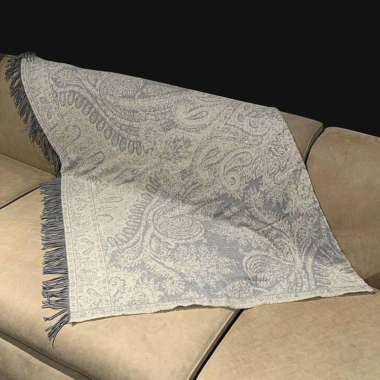 Серый хлопковый плед Магнолия, 130x180 см Magnolia Plaid Grey 130x180 cm