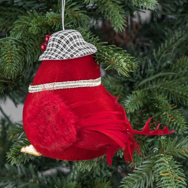 Ёлочная игрушка Птица в шляпке Bird In Hat 16 cm