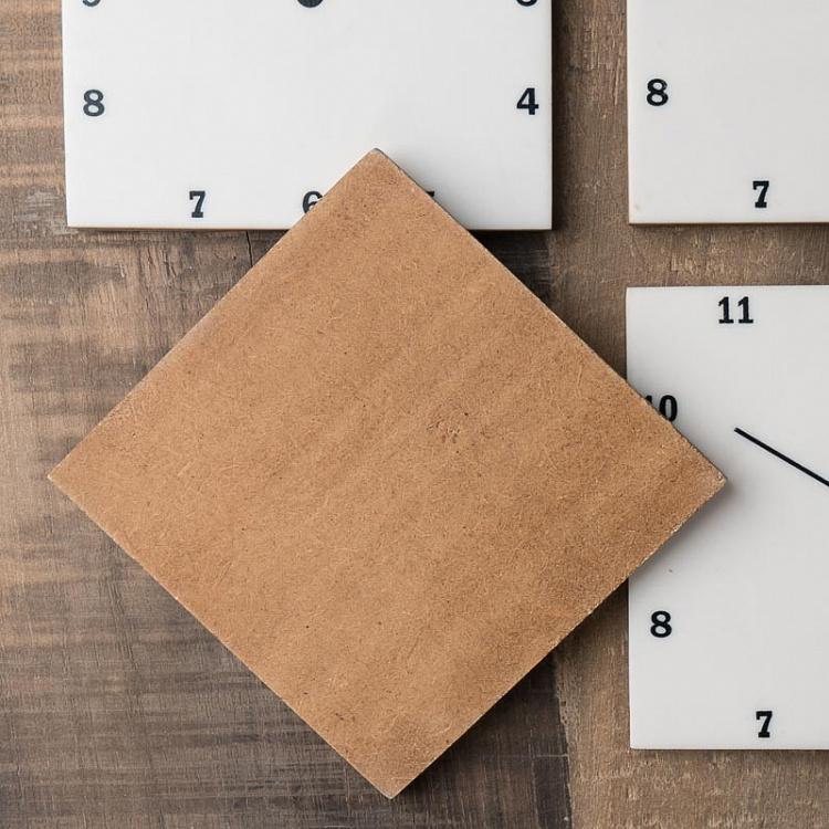 Набор из шести подставок под стаканы в футляре Часы Set Of 6 Coasters Clock In Case