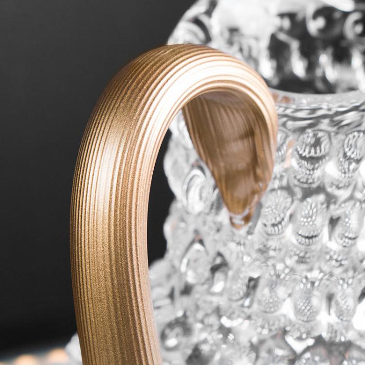 Кувшин Диамант с золотой ручкой Pitcher Hobnail With Golden Handle Large