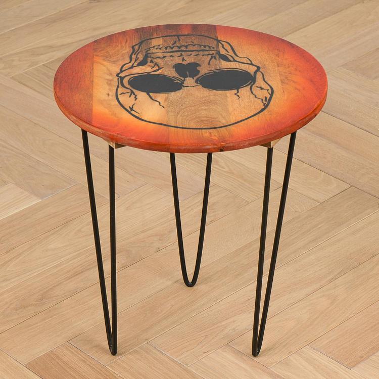 Прикроватный столик из дерева манго Череп Skull Side Table Mango Wood