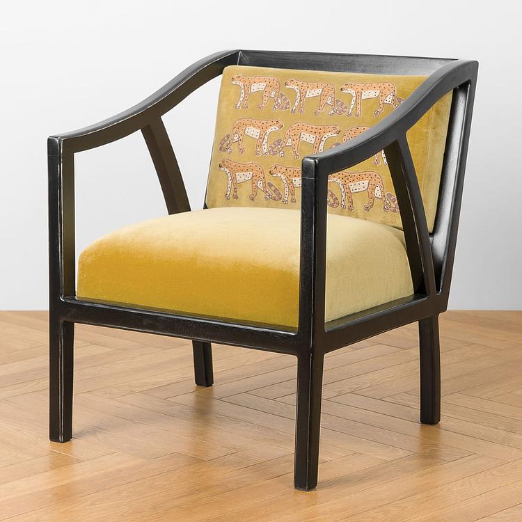 Кресло бархатное Сафари Embroidered Armchair