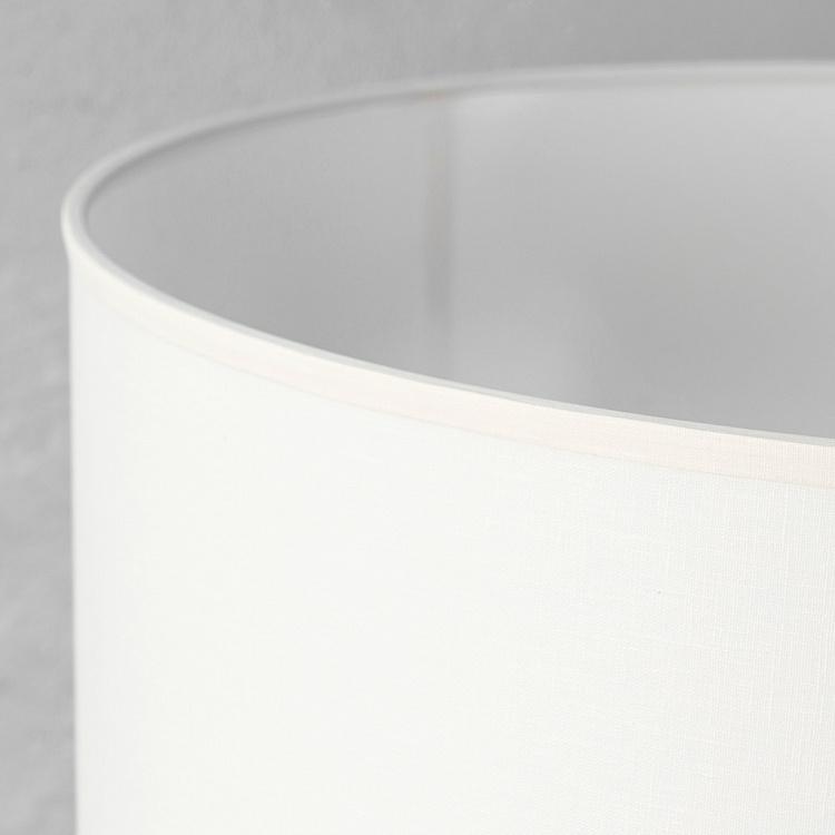 Винтажный торшер с льняным абажуром Оаклайн Симпл на деревянной треноге Vintage Floor Lamp WIth Linen Shade Oakline Simple