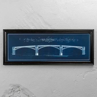 Architectural London Bridge Blue Print Large