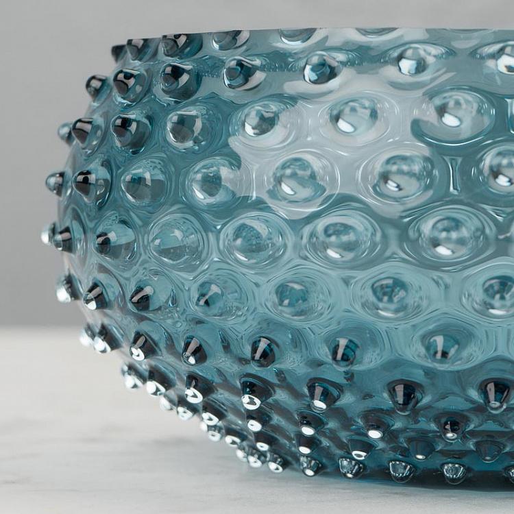 Дымчато-голубая салатница Даймонд Diamond Bowl Underlayered Blue Smoke