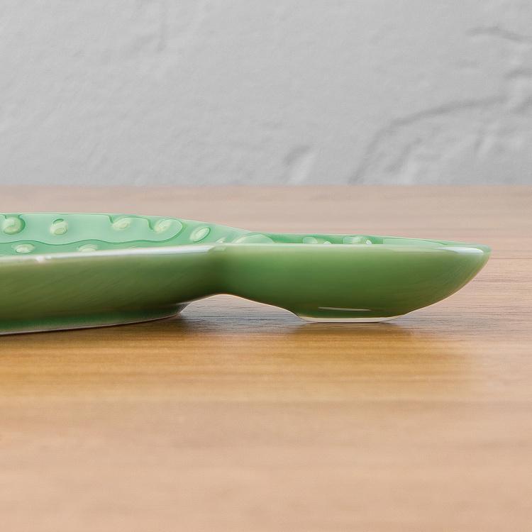 Зелёное сервировочное блюдо Пачи кактус Pachy Cactus Plate Dark Green