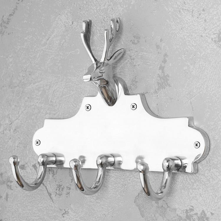 Трёхместная настенная вешалка Голова оленя Coat Rack 3 Hooks Deer Head