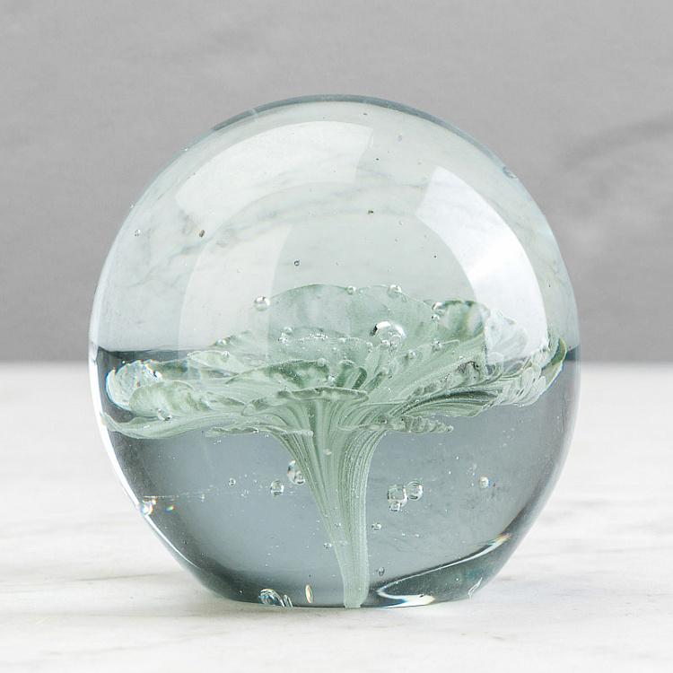 Пресс-папье Зелёный цветок Glass Paperweight Green Flower