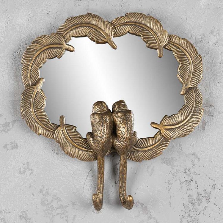 Настенное зеркало Перья и обезьянки Mirror With Feathers And Monkeys