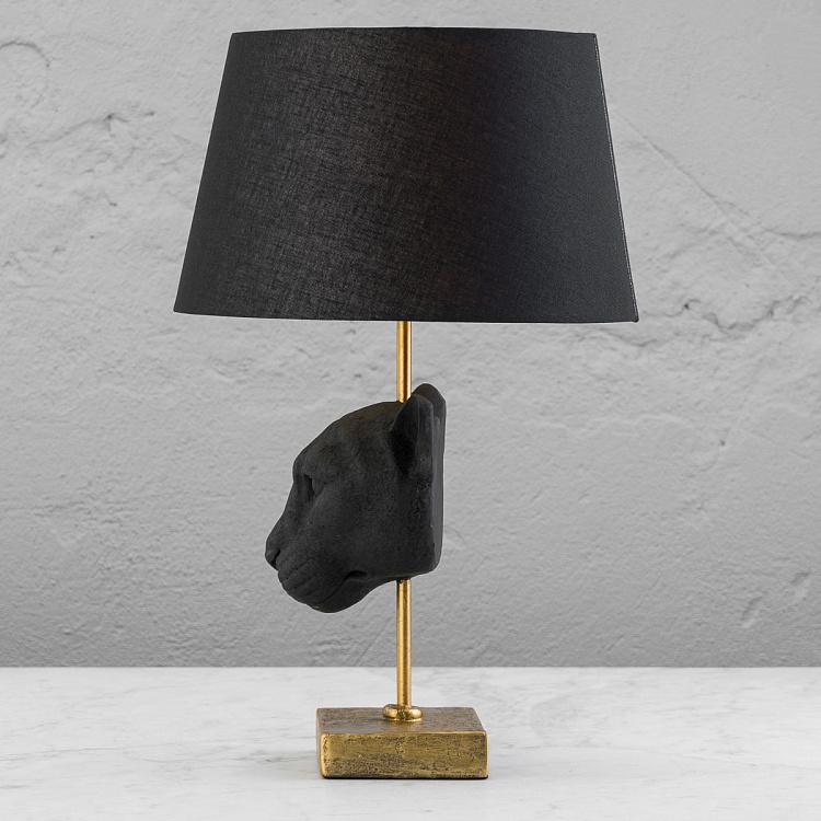 Настольная лампа с чёрным абажуром Чёрная пантера Black Panther Table Lamp With Black Shade