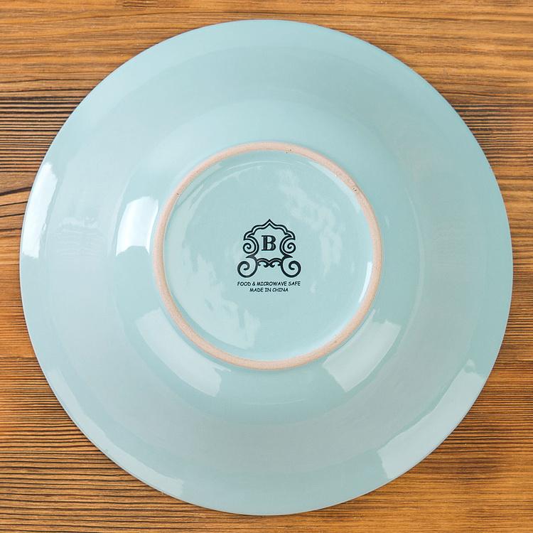 Сервировочная тарелка в деревенском стиле голубая Rustic Fare Serving Bowl Aqua