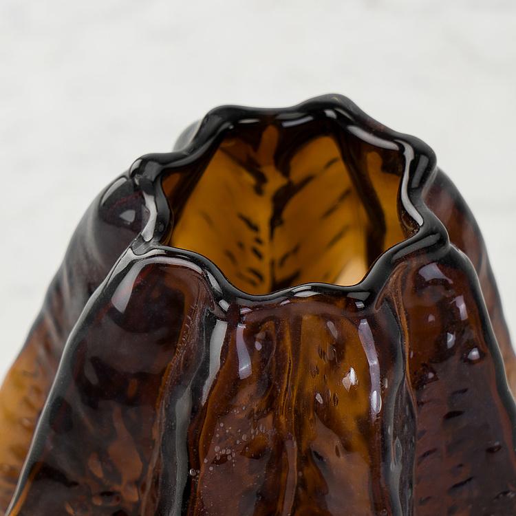 Ваза янтарного цвета Карамбола, S Carambola Shape Amber Glass Vase Small