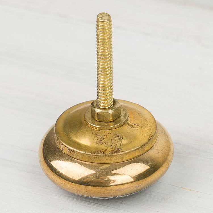 Керамическая мебельная ручка Золотой подсолнух Gold Sunflower Ceramic Knob