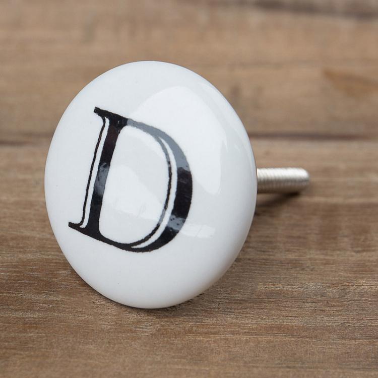 Мебельная ручка-кнопка Алфавит D Alphabet Knob D